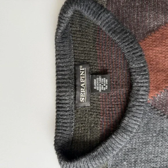 VTG Serafini‎ 100% Acrylic Abstract Men's Sweater Size XL - Picture 5 of 9